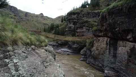 Bridge Queswachaka Stock Footage 106944813