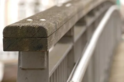 Bridge railing with increasing blur Stock Photos