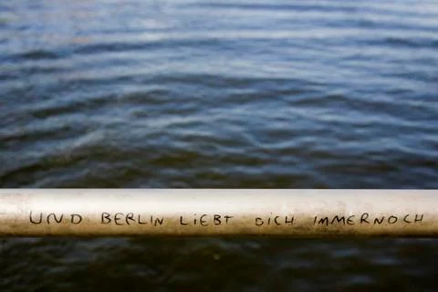 Bridge railing over the spree river, berlin, germany, europe Stock Photos