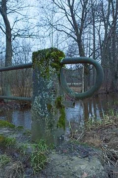 Bridge with rails. Foto stock