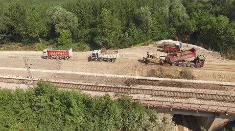 Bridge railway reconstruction Stock Footage 60301746