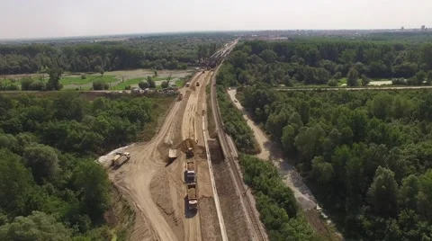 Bridge railway reconstruction Vídeo Stock 60341800
