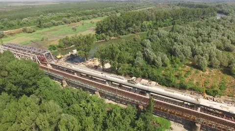 Bridge railway reconstruction Vidéo 60344788