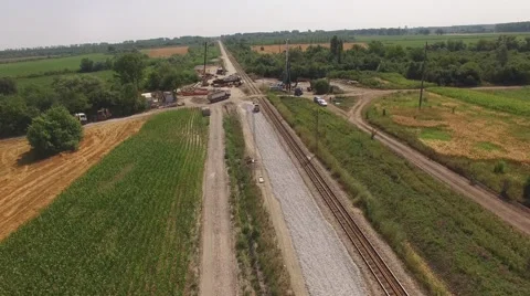 Bridge railway reconstruction Vídeo Stock 60353003