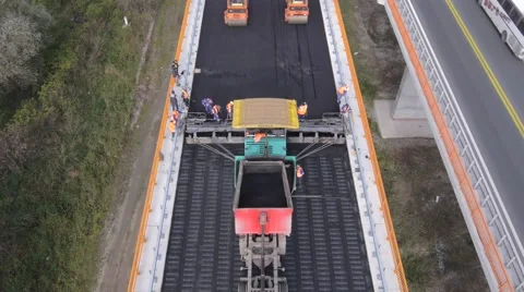 Bridge reconstruction aerial view Video stock 46667024
