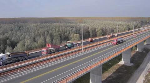 Bridge reconstruction aerial view Vidéo 46667203