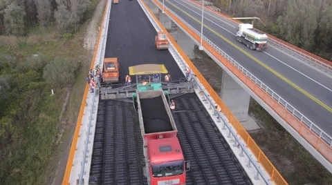 Bridge reconstruction aerial view Vidéo 46667488