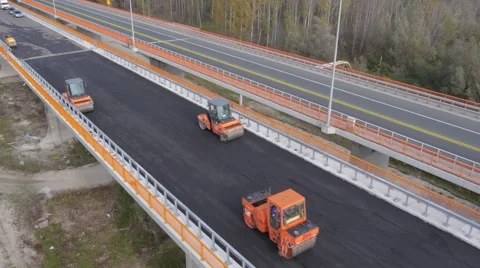 Bridge reconstruction aerial view Stock Footage 46667507