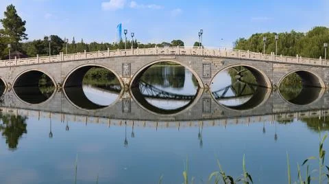 Bridge with the reflection Stock Photos
