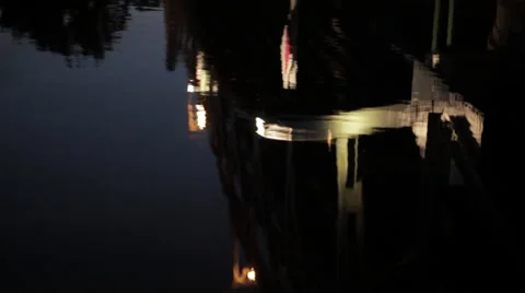 Bridge Reflection In River Stock Footage 49209698