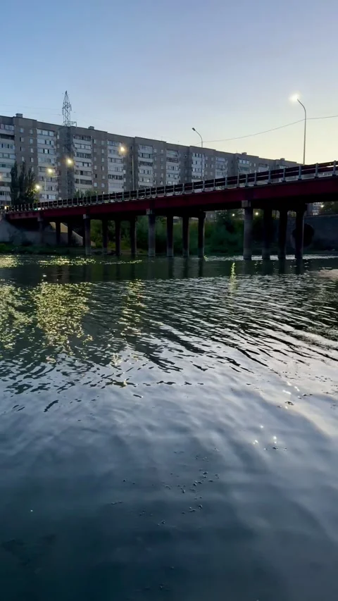 Bridge Reflections on Clear Water Stock Footage 312760657