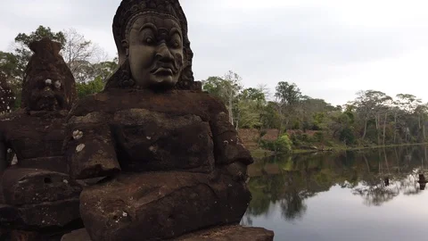 The bridge with the remains of stone figures, Stock Footage 105808880