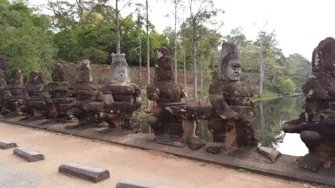 The bridge with the remains of stone figures, Stock Footage 105811668