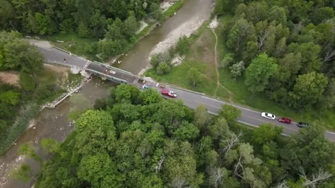 Bridge Repair From Above Stock Footage 141481895