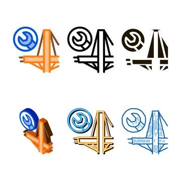 Bridge repair icon stylized vector outline Stock Illustration