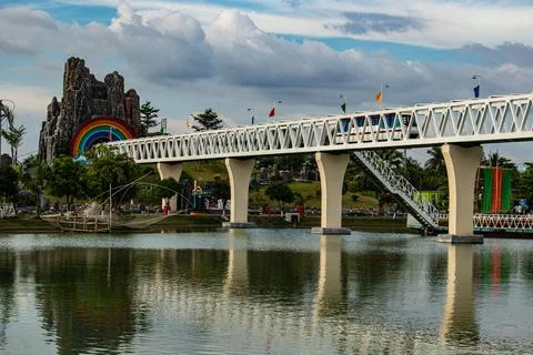 Bridge ride train in Chattogram amusement park Stock Photos