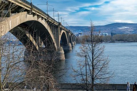 Bridge river bank Stock Photos