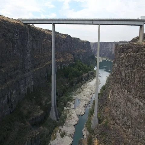 Bridge river canyon flyunder Stock Footage 69294105