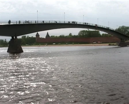 Bridge on the river Stock Footage 2301215