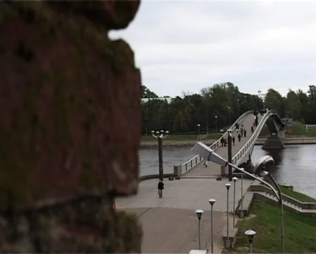 Bridge on the river Stock Footage 2514066