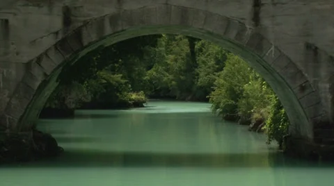 Bridge on the river Video stock 37296765