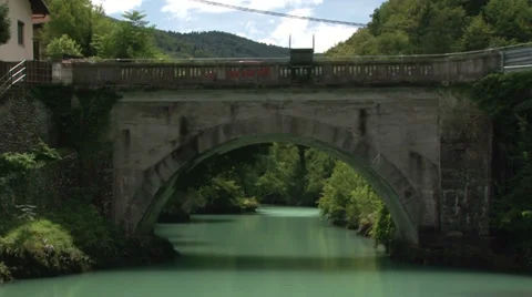 Bridge on the river Video stock 37297249