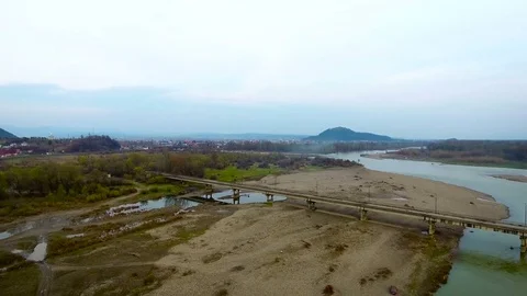 Bridge on river Stock Footage 73894259