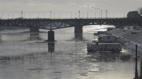 Bridge on a river Stock Footage 147750173