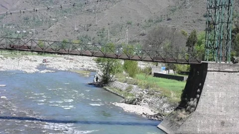 Bridge on a river Video stock 270208875