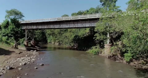 The bridge on the river Kikavu Stock Footage 165655067