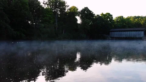A bridge on a river in Michigan Video stock 137336459