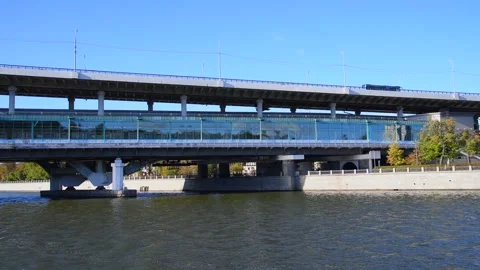 Bridge on river in Moscow Stock Footage 261732324