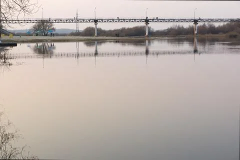 Bridge on river Stock Photos
