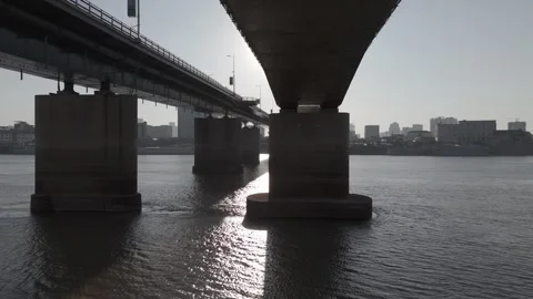 Bridge river slide right Stock Footage 298170598