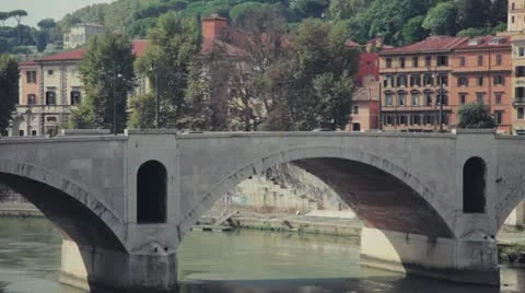 Bridge river tight rome Stock Footage 10881316