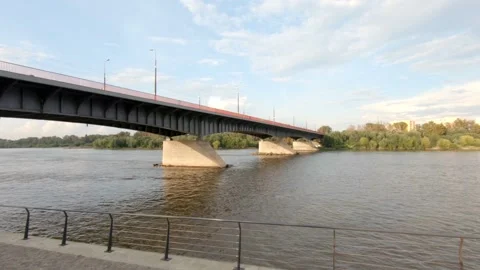 Bridge river wisla in Warsaw2 Stock Footage 169045702