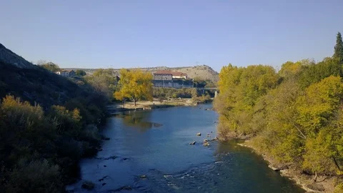 Bridge on the River Zeta Stock Footage 102344064