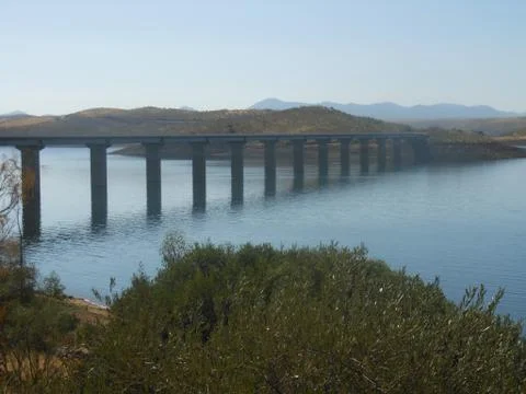Bridge on the River Zujar Stock Photos