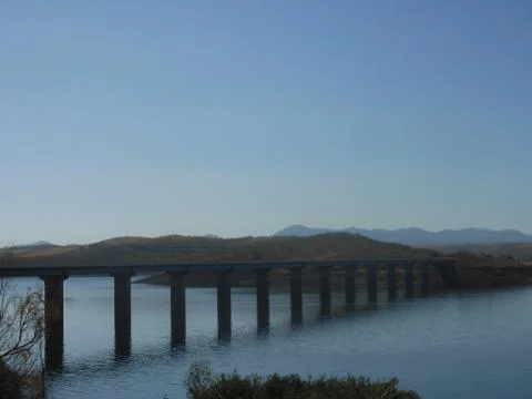 Bridge on the River Zujar Stock Photos