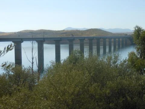 Bridge on the River Zujar Stock Photos
