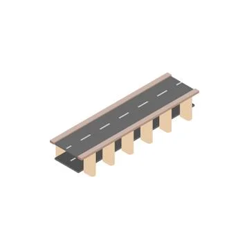 Bridge road icon, isometric 3d style Ilustración de archivo