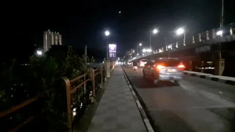 Bridge Roads at Night Видео 340075890