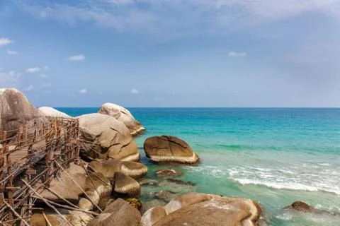 Bridge on the rocks Stock Photos