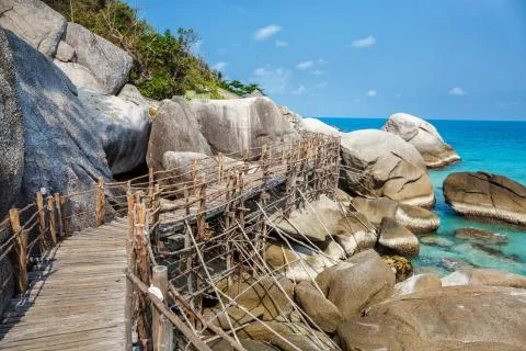 Bridge on the rocks Stock Photos