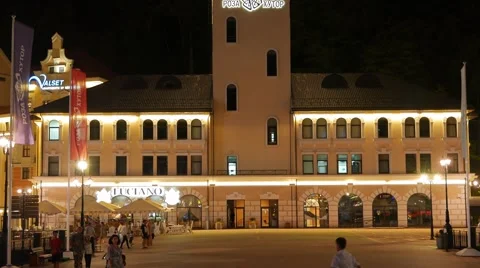 Bridge on the Rosa Khutor night. Sochi, Russia. 1280x720 Video stock 53609415