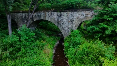 Bridge ruins ascend Stock Footage 311996899