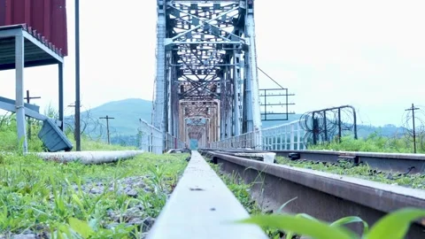 Bridge Russia and North Korea 16,07,2020 Stock Footage