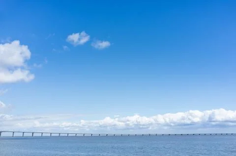 Bridge in sea background Stock Photos