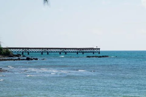 Bridge on sea 库存照片