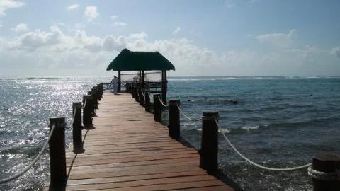 The bridge in the sea Stock Photos